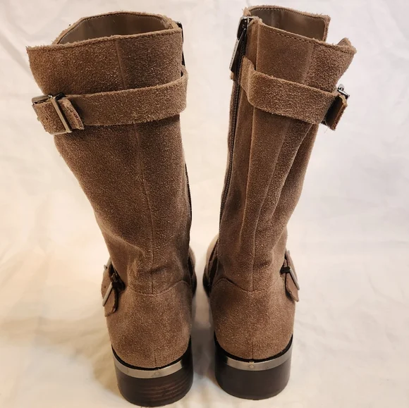 Vince Camato Walleya Moto suede boots size 8 Taupe - Picture 3 of 8